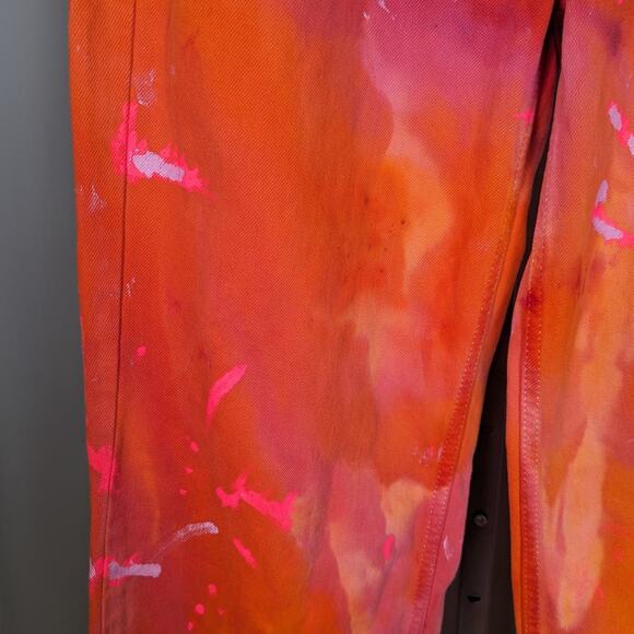 Good American Prentis Burrell 90s Loose Fit Tie Dye Jeans Pink Orange Size 2/26 - Picture 15 of 16